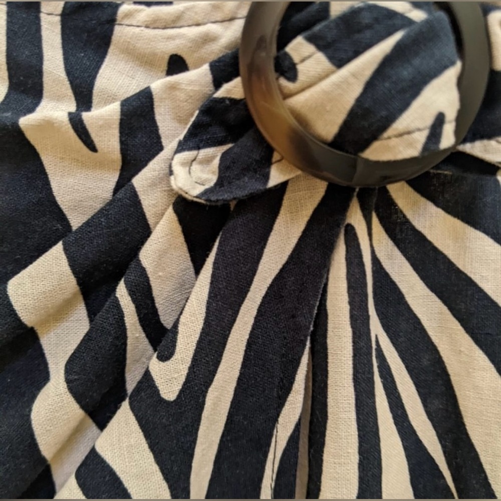 Sezane Zebra Print Midi Skirt - Black and Cream